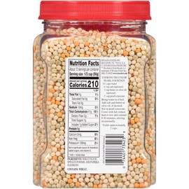 RiceSelect Tri-Color Pearl Couscous, Israeli Couscous, Non-GMO, 24.5 oz (Pack of 4 Jars)