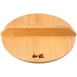 WASHO Kiso Sawara Japanese Cypress Wooden Drop Lid Otoshibuta Made in Japan (Large 9.4" (24 cm))