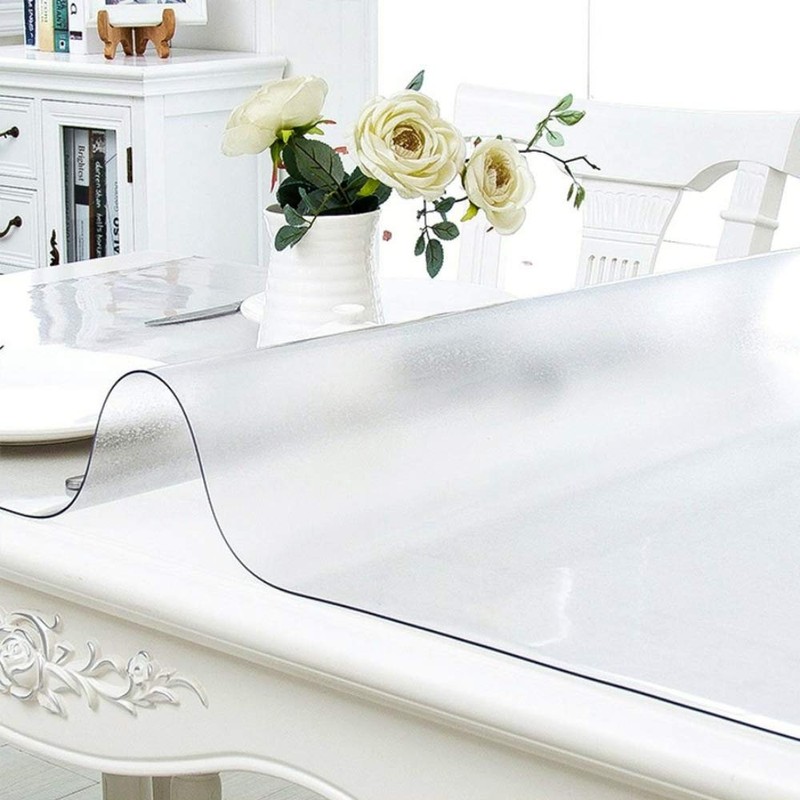 NECAUX Custom Multisize 1.5mm Thick Frosted PVC Table Cover Protector