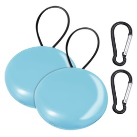 2 pcs Earplug Cases with Keyring, Portable Ear Plug Storage Box, Ear Bud Carrying Bag, Earbud Organizer for Business Trip/Trinkets/Pills/Earphones(Blue,Size:38x17mm)