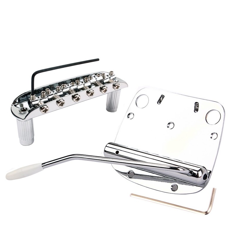 Alnicov 6 String Tremolo Vibrato Tailpiece Bridge Set for Mustang