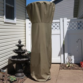 Sunnydaze 94-Inch Tall Heavy Duty Reinforced PVC Propane Patio Heater Cover - Drawstring and Toggle Closure - Khaki