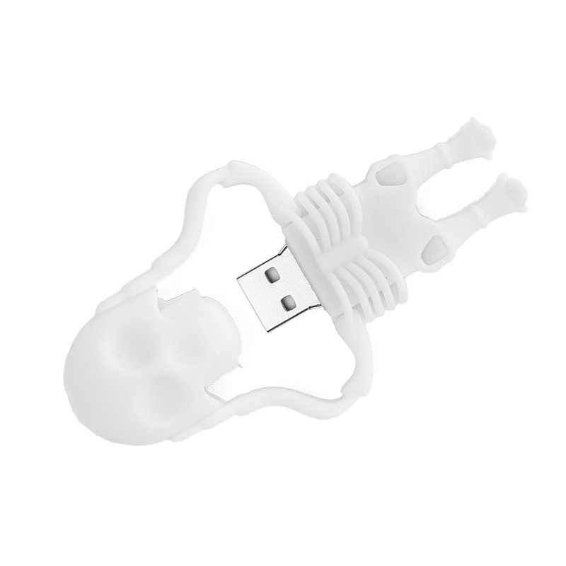 Cartoon U Disk White Skull Appearance High Speed Bulk Storage