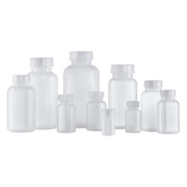 Kautex Series 303 LDPE Wide Mouth Bottle with Cap, 2000 ml Capacity, Natural