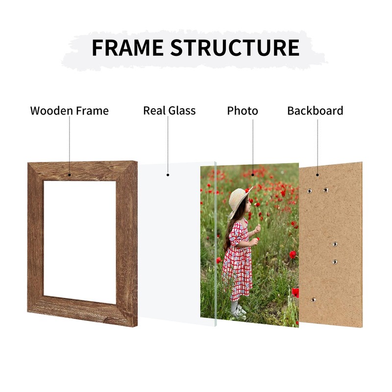 ccdcc 5x7 Collage Picture Frames Set of 2, Rustic Wooden