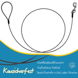 Mi Metty Dog Lead 6 ft/1.83 m Training Lead for Dogs Bite-Resistant Dog Lead Large Dog Slip Lead with Comfortable Padded Handle (Black + Blue)