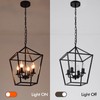 KPIBEST Black Pendant Light Fixture 4-Light Farmhouse Lantern Pendant Light