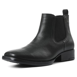 femflame Cowboy Boots for Men - Mens Square Toe Chelsea Boots Ankle Cowboy Boots for Men Slip on Chukka Boots Casual