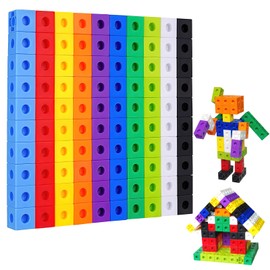 100 Pcs Counting Blocks Maths for Children Counting Cubes with 10 Colours Maths Cubes Building Blocks Maths Counters for Kids Connecting Toys Linking Cubes for School & Home Early Maths Learning