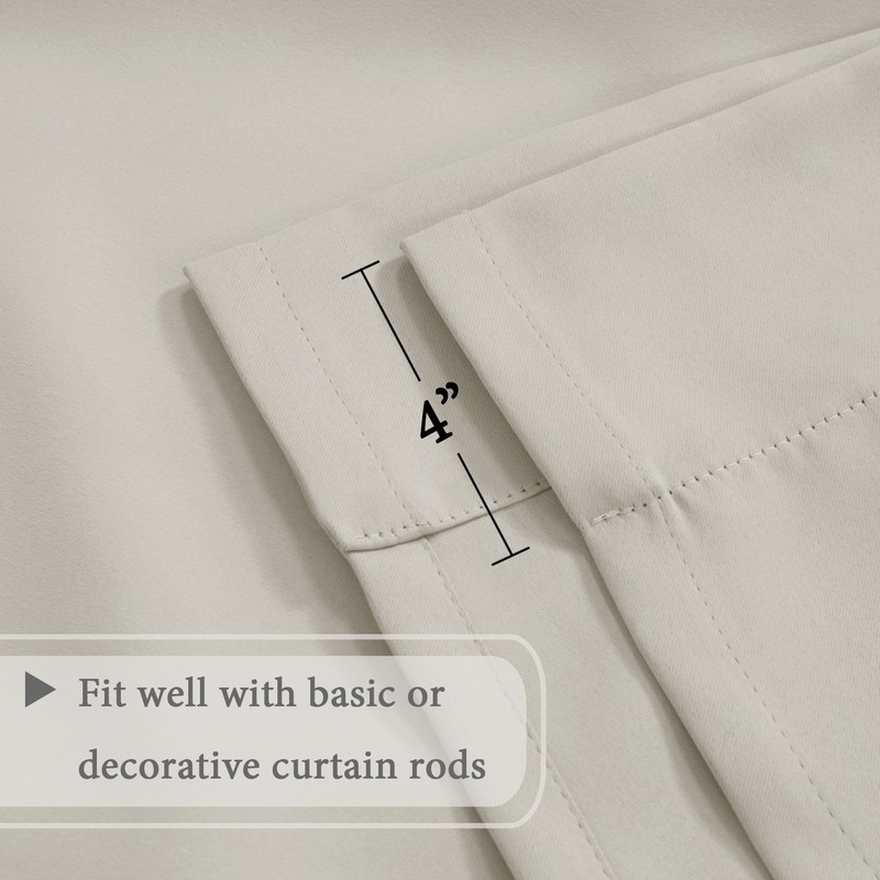 Thermal Insulated Blackout Tie Up Curtain, Adjustable Window Shade, Rod