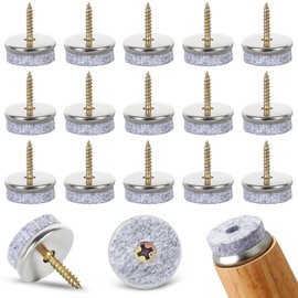 Gucass Pack of 50 Felt Gliders Screws, Diameter 20 mm Chair Gliders, Felt Gliders, Round Nails, Furniture Gliders Felt with 5.5 mm Felt Thickness, Premium Chair Leg Protectors Felt for Furniture