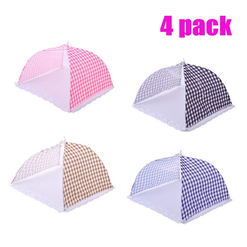 4PCS Pop Up Mesh Food Cover Collapsible Food Fly Net