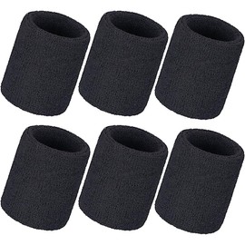 COYUN Pack of 6 Sweatbands Wrists, Fitness Sweatband, Boys & Girls Sweatbands Wrist for Football, Basketball and Tennis Sports