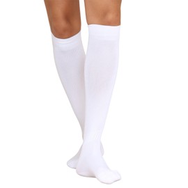 COSHAL® Kids Football socks Children Rugby Hockey Sports Knee High Socks Juniors Knee High Football Socks Outdoor Game Soccer Socks, Boys Rugby Hockey Football Running Socks White Size (12-3)