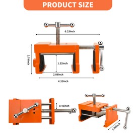 4 Pack Cabinet Clamps for Installing Cabinets, Face Frame Cabinet Clamps Cabinets Installing Clamps Tool with Two Flexible Drill Hole Guides(Orange)