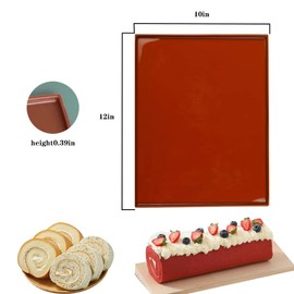 HLCM - Alfombrilla de Silicona para repostería (2 Unidades), Antiadherente, con Borde, fácil de Limpiar, Ideal para repostería, gelatina, Galletas (marrón)