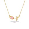 Generic 14k Yellow Gold Pink Zircon Tulip Pendant Necklace, Women's