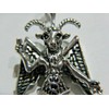 BAPHOMET NECKLACE little unisex silvertone figural charm on stainless steel