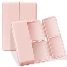Mythya Organizadores de Píldoras, Organizador de Pastillas Portatil para Guardar Vitaminas, Aceite de Hígado de Bacalao, Suplementos y Medicamentos, Pastillero Semanal de 7 Días, Diseño Plega (Rosado)