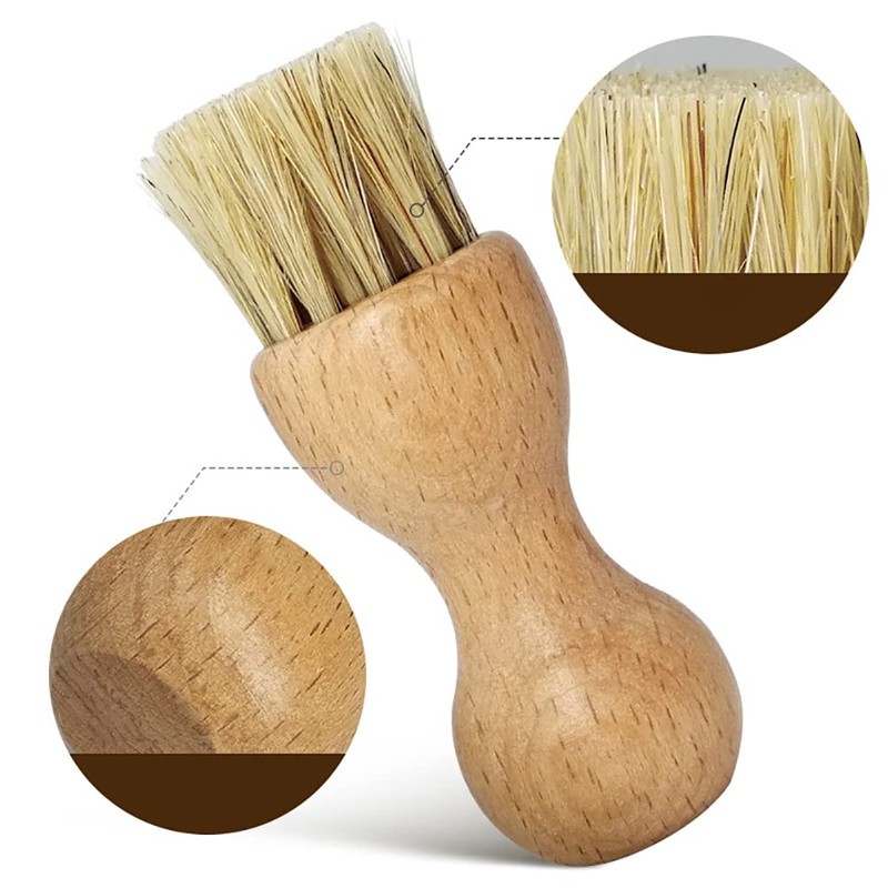 GSHLLO 2 Pcs Shoe Shine Brushes Boot Buffing Brushes Suede