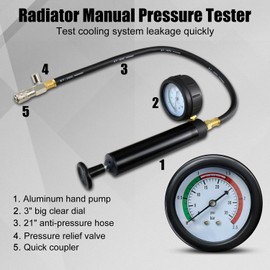 ADAFIRST 33PCS Radiator Coolant Pressure Tester and Vacuum Refill Tool Kit, Automotive Cooling System Manual Leak Test & Pneumatic Fill Filling Filler Set Universal for Car Truck Airlift, Blue