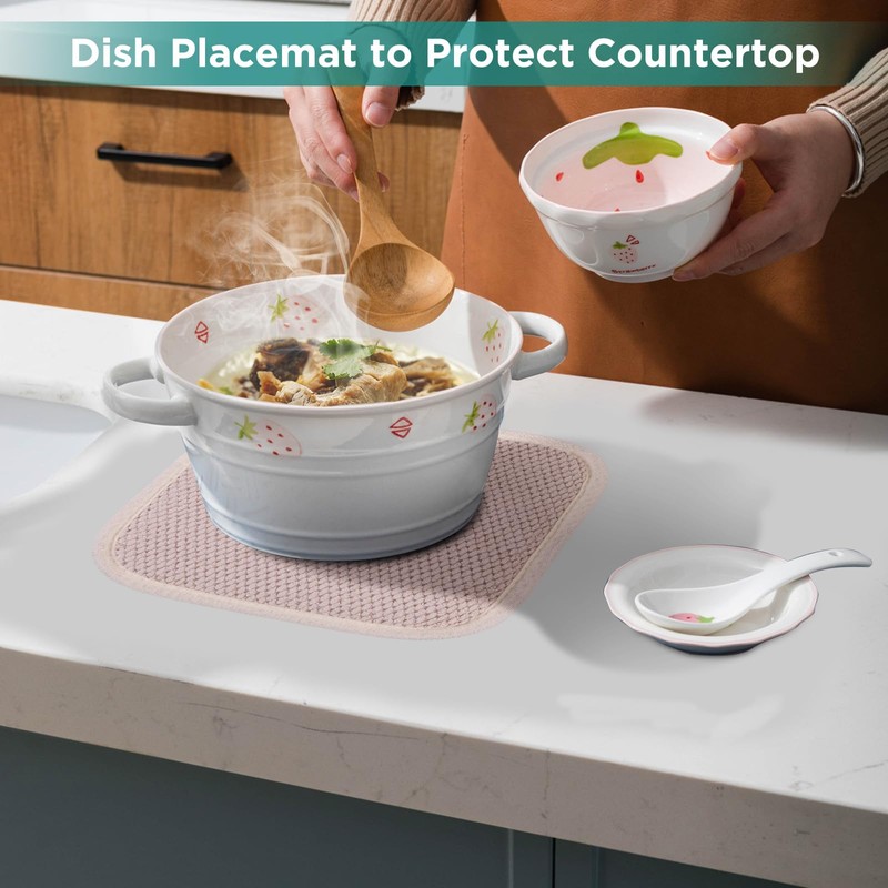 GeeRic Microfiber Dish Drying Mat, Super Absorbent Kitchen Dish Drying