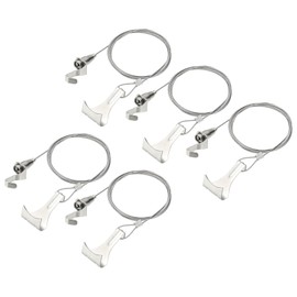 sourcing map 5Pcs Adjustable Picture Hanging Wire Kit 2m x 1.5mm Hanging Rope with S Hooks