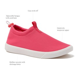 Lands' End - Zapatos de agua para niños, zapatos de agua para niños y niñas, de secado rápido, para piscina, playa, teñido anudado morado o azul marino, talla 1 para niños pequeños a 7 niños grandes y