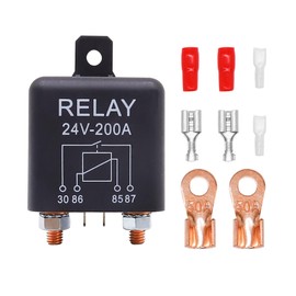 HISports 24V 200A Heavy Duty Relay - Automotive Truck Relay Isolator Split Charge with 2 Pin Base + 2 Terminals