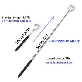 SQULIGT 2PCS Back Scratchers, Bear Claw Shaped Scratcher Extendable Metal Retractable Telescopic Handle