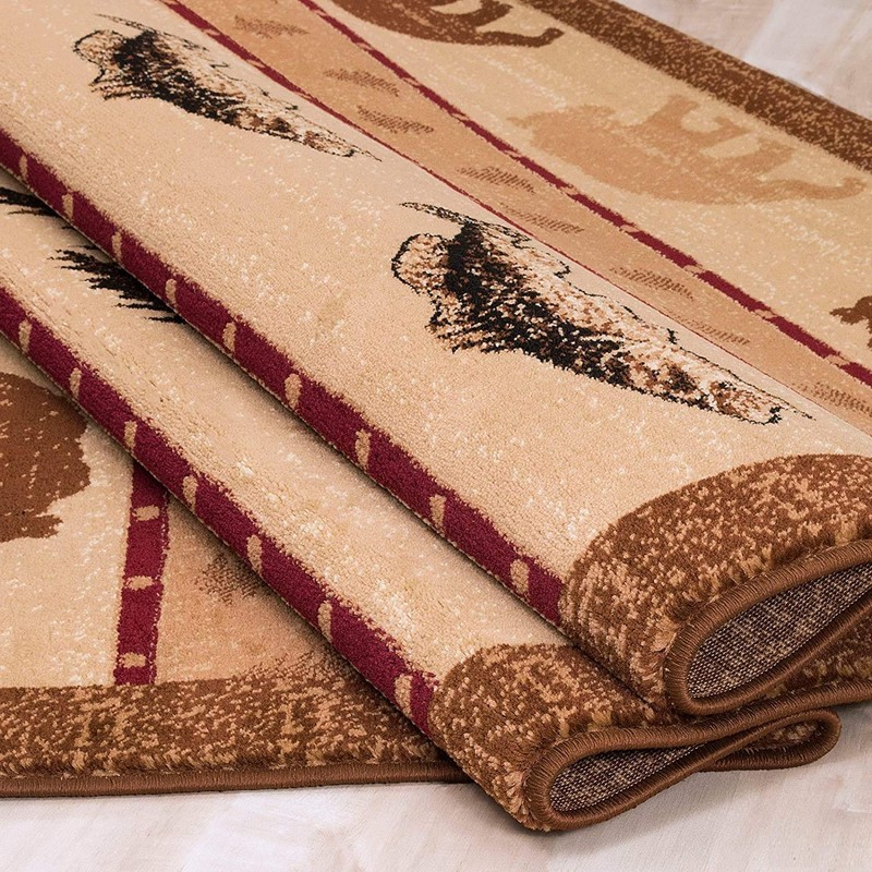 Champion Rugs Wildlife Multi-Color Rectangle Area Rug Cabin for Living,