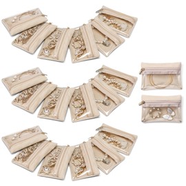 Vlando Velvet Jewelry Pouch with Zipper - Clear Travel Jewelry Bag Organizer for Business Trips & Gifts