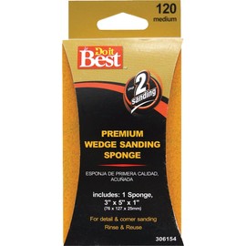 Do it Best Premium Wedge 3 In. x 5 In. x 1 In. 120 Grit Medium Sanding Sponge - 1 Each