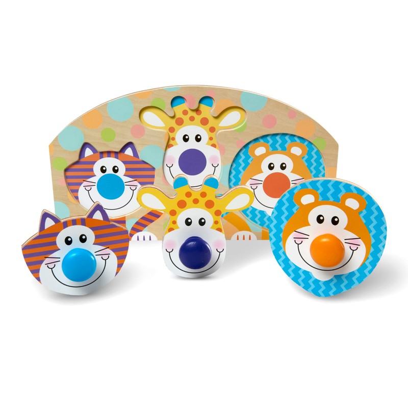 Melissa & Doug First Play Wooden Jumbo Knob Safari Animal