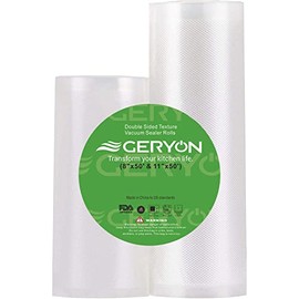 GERYON Vacuum Sealer Bags Rolls, 8x50ft & 11x50ft for Food Storage, Double Sided Texture, BPA Free, Heavy Duty, Great for Vacuum Seal storage, Meal Prep or Sous Vide