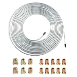 SCUARI 25FT Automotive 3/16 Brake Line Kit,Car Accessories,Magnetic Brake Line Replacement Tubing Coil with 16 Inverted Flare Brake Line Fittings,Fit for Automobiles,Hydraulic Brake Systems (Silver)