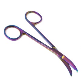 IMED Northbent Suture Stitch Scissors Stainless Steel Lightweight Shears with Angled Hook Shaped Tips (Multicolor - 4.5")
