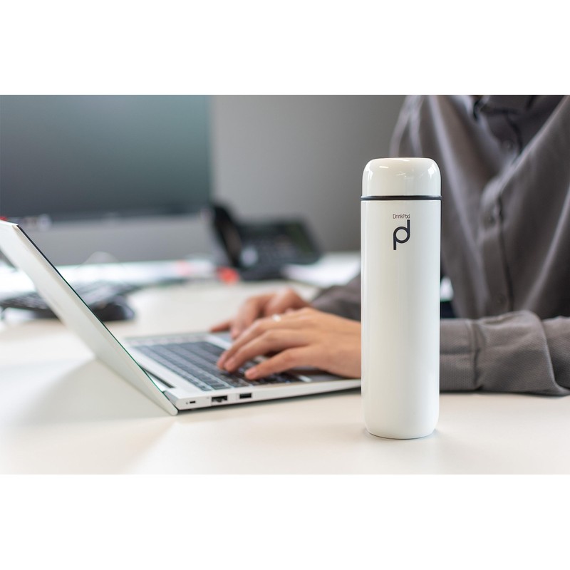 Grunwerg HCF-200W Vacuum Insulated Drinkpod Capsule Flask, Stainless Steel, White,