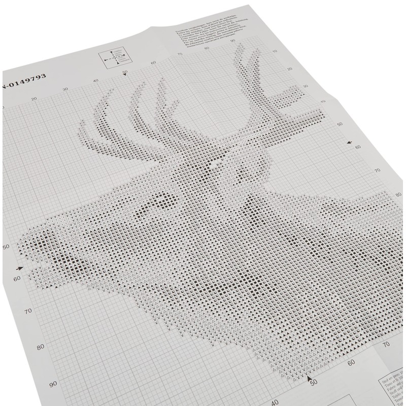Vervaco Counted Cross Stitch KIT Roaring Deer AIDA, White, One