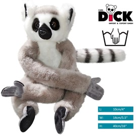 Carl Dick Katta, Lemur with Velcro on hand and foot made of plush approx. 22 cm sitting, approx. 53 cm hanging 3488