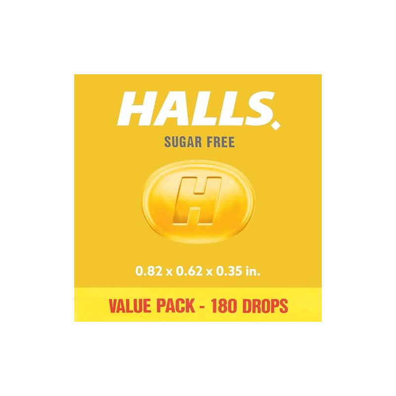 HALLS Relief Honey Lemon Sugar Free Cough Drops, Value Pack,