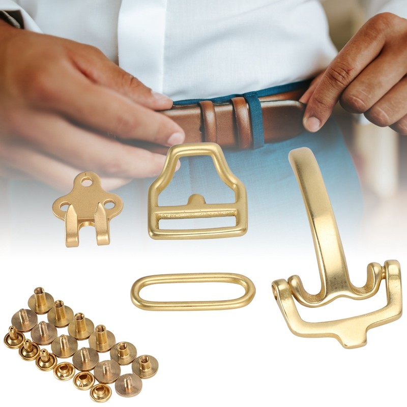 Pure Brass Belt Buckle Environmental Protection D shaped Buckle Set