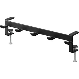 Yamazaki 1577 Tower Table Clamp Hook, Black, Steel, Minimalist, 30.5 x 7 x 7~11 cm