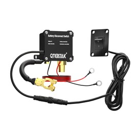 12V 250A Battery Disconnect Switch Kill Switch, Prevent Battery Drain for Car Truck RV, with Panel KCD4 Rocker Switch (16A 250VAC; 20A 125VAC), 9.84 FT Cable, in-Car Manual Cut-Off