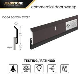 JELOSTONE 2 Pack - Commercial Door Bottom Sweep JS-N315, Heavy Duty Aluminum with Weather-Tolerant Neoprene Insert, UV-Resistant, 36", Dark Bronze Anodized – Ideal for Residential & Commercial Use