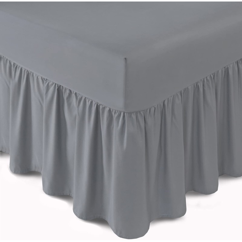 Linen Home Extra Deep Frilled Fitted Valance Sheet Double Bed