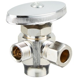 BrassCraft R1901LRX C1 Dual Outlet Stop with Sweat Inlet 1/2-Inch Nominal Sweat Inlet X 3/8-Inch Outside Diameter Tube Outlet, Chrome