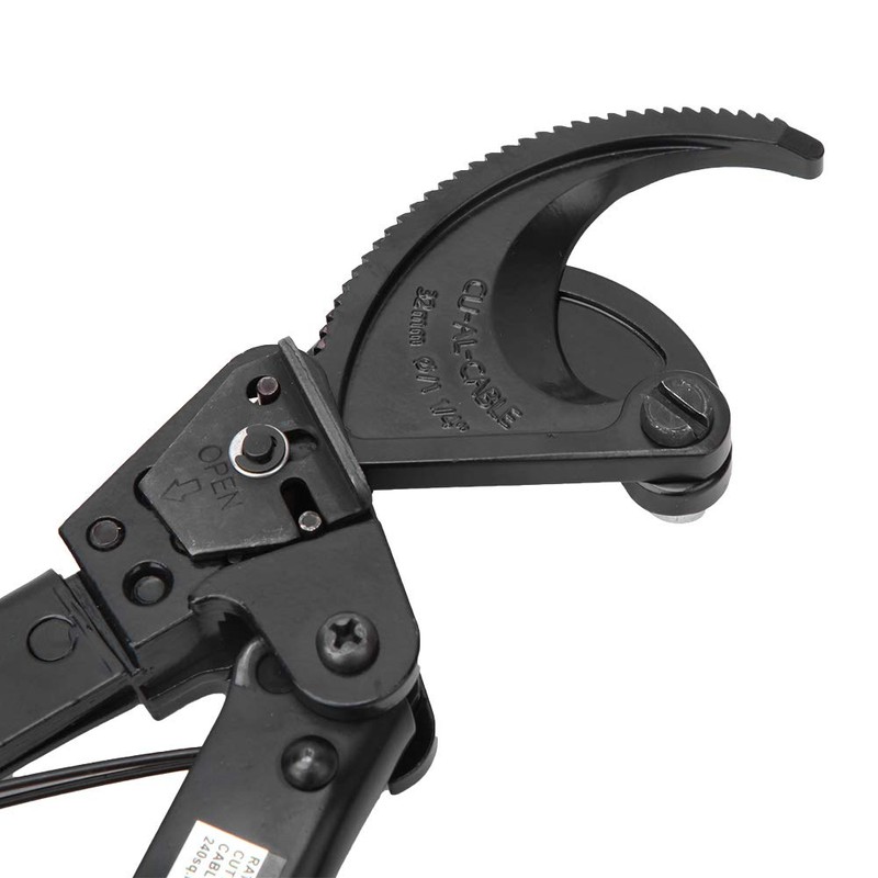 Ratchet Cable Cutter, HS-325A Insulated HCS Copper Aluminum Cutting Tool,