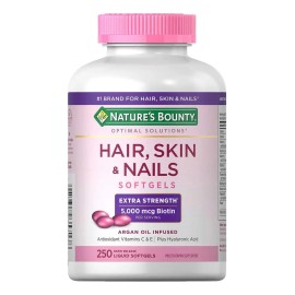 Hair Skin And Nails 5000mcg Vitaminas Pelo Piel Uñas 250 Softgels Sabor
