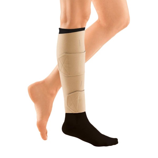 Circaid Juxtalite sistema de pierna inferior diseñado para compresión y fácil uso, Beige, NEW-X-Large Long Full
